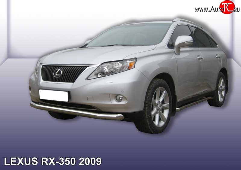 21 399 р. Одинарная защита переднего бампера диаметром 76 мм Slitkoff  Lexus RX350  AL10 (2008-2012) дорестайлинг (Нержавейка, Полированная)  с доставкой в г. Краснодар