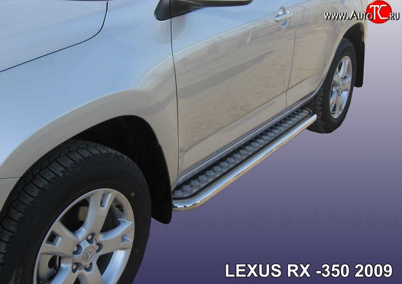 24 799 р. Широкая защита порогов Slitkoff  Lexus RX350  AL10 (2008-2012) дорестайлинг (Нержавейка, Полированная)  с доставкой в г. Краснодар