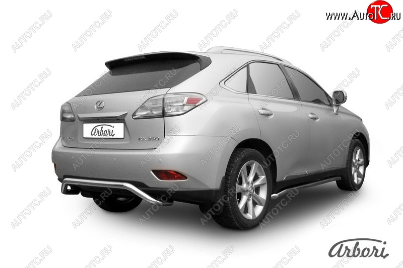 15 749 р. Защита заднего бампера Arbori (скоба, нержавейка, 1 труба d57 mm). Lexus RX350 AL10 дорестайлинг (2008-2012)  с доставкой в г. Краснодар