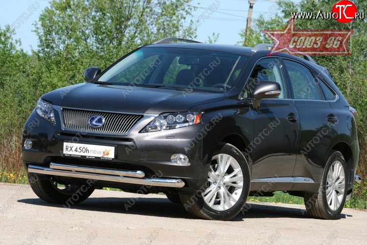 28 709 р. Защита переднего бампера двойная Souz-96 (d76/60) Lexus RX450H AL10 дорестайлинг (2009-2012)  с доставкой в г. Краснодар