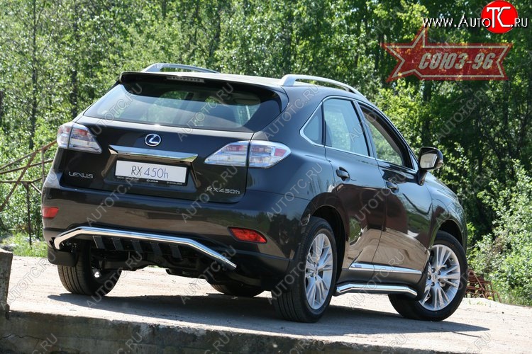 25 649 р. Защита заднего бампера Souz-96 (d60 с элементами из профиля) Lexus RX450H AL10 дорестайлинг (2009-2012)  с доставкой в г. Краснодар