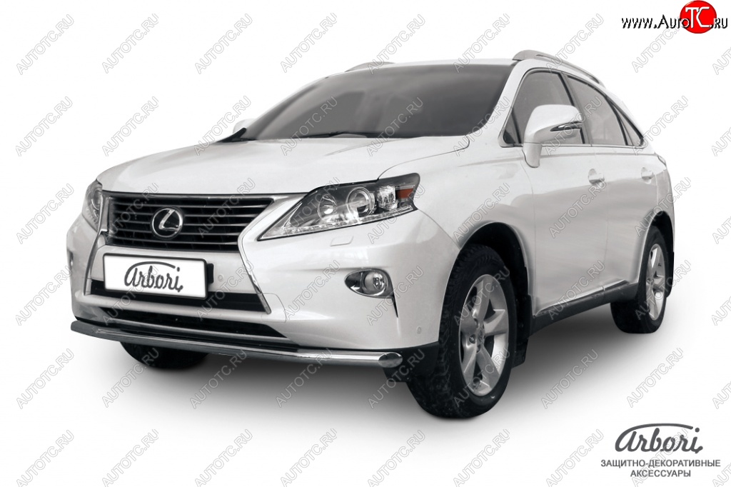 23 939 р. Защита переднего бампера Arbori (нержавейка, 1 труба d57 mm) Lexus RX350 AL10 рестайлинг (2012-2015)  с доставкой в г. Краснодар