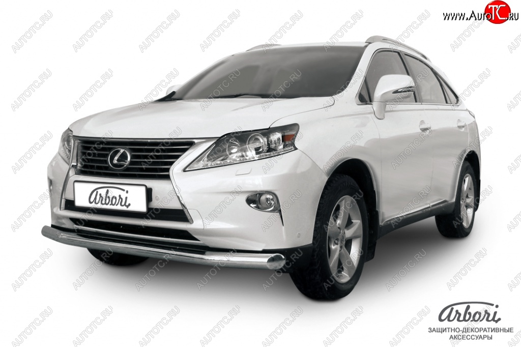 20 879 р. Защита переднего бампера Arbori (нержавейка, 1 труба d76 mm). Lexus RX350 AL10 рестайлинг (2012-2015)  с доставкой в г. Краснодар