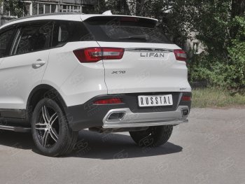 16 999 р. Защита заднего бампера (Ø63/42 мм, нержавейка) SLITKOFF Lifan X70 (2018-2024)  с доставкой в г. Краснодар. Увеличить фотографию 2