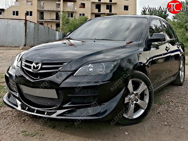 9 099 р. Передний бампер EXS STYLE Mazda 3/Axela BK дорестайлинг, хэтчбэк (2003-2006) (Неокрашенный)  с доставкой в г. Краснодар