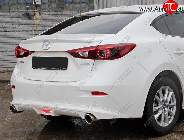 7 199 р. Диффузор заднего бампера Sport v1  Mazda 3/Axela  BM (2013-2016) дорестайлинг, хэтчбэк (Неокрашенная)  с доставкой в г. Краснодар