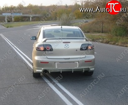 4 749 р. Накладка на задний бампер Style Mazda 3/Axela BK дорестайлинг седан (2003-2006) (Неокрашенная)  с доставкой в г. Краснодар