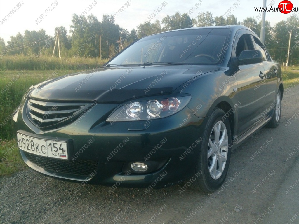 3 189 р. Решётка радиатора Корнер Mazda 3/Axela BK дорестайлинг седан (2003-2006) (Неокрашенная)  с доставкой в г. Краснодар