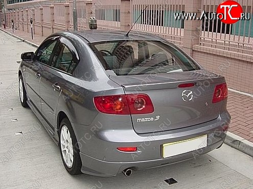 4 599 р. Лип спойлер CT Mazda 3/Axela BK дорестайлинг седан (2003-2006) (Неокрашенный)  с доставкой в г. Краснодар