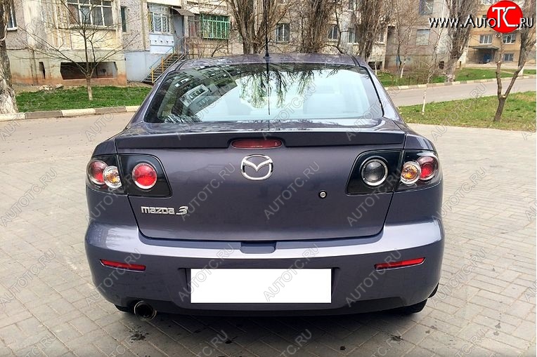 3 449 р. Лип спойлер SEDAN SPORT Mazda 3/Axela BK дорестайлинг седан (2003-2006) (Неокрашенный)  с доставкой в г. Краснодар