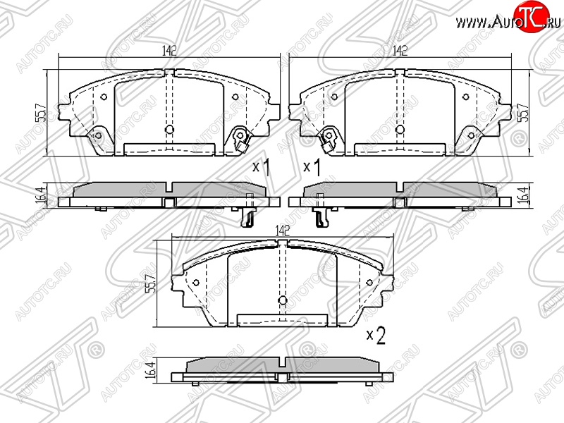 1 359 р. Колодки тормозные SAT (передние)  Mazda 3/Axela  BM (2013-2016) дорестайлинг седан  с доставкой в г. Краснодар