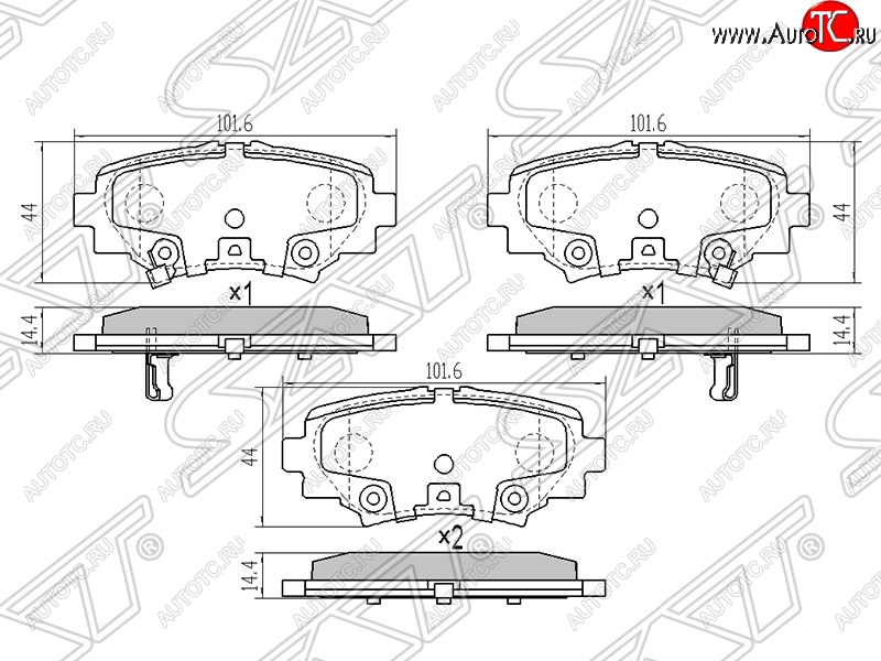 899 р. Колодки тормозные SAT (задние) Mazda 3/Axela BM дорестайлинг седан (2013-2016)  с доставкой в г. Краснодар