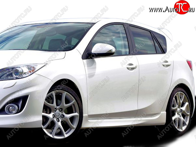 7 899 р. Накладки порогов MPS СТИЛЬ  Mazda 3/Axela  BL (2009-2011) дорестайлинг, хэтчбэк 5 дв. (Неокрашенные)  с доставкой в г. Краснодар