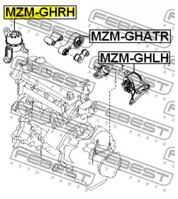 5 599 р. Правая подушка двигателя Febest (гидравлическая) Mazda Atenza (2007-2012)  с доставкой в г. Краснодар. Увеличить фотографию 4