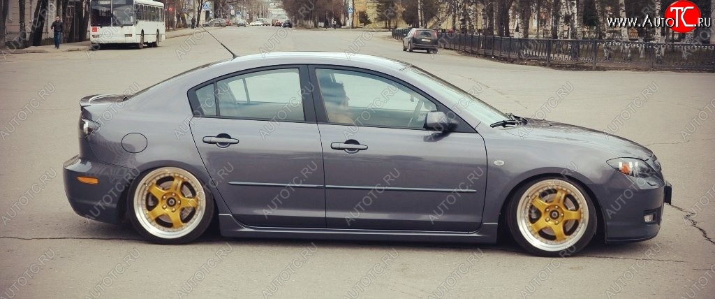 4 549 р. Пороги накладки Сток 2л Mazda 3/Axela BK дорестайлинг, хэтчбэк (2003-2006) (Неокрашенные)  с доставкой в г. Краснодар