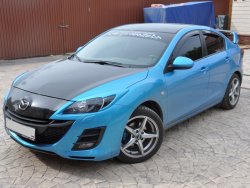 1 049 р. Реснички на фары LENZDESIGN Mazda 3/Axela BL дорестайлинг, хэтчбэк 5 дв. (2009-2011) (Неокрашенные)  с доставкой в г. Краснодар. Увеличить фотографию 2