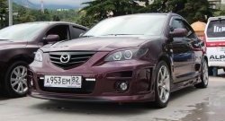 689 р. Реснички на фары Style (длинные) Mazda 3/Axela BK дорестайлинг седан (2003-2006) (Неокрашенные)  с доставкой в г. Краснодар. Увеличить фотографию 3