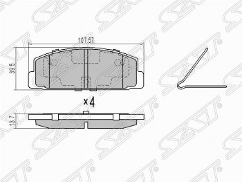 Колодки тормозные задние SAT Mazda Atenza GG седан дорестайлинг (2002-2005)