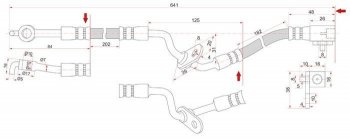 Тормозной шланг SAT (левый) Mazda Atenza GG седан дорестайлинг (2002-2005)