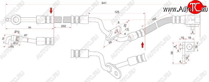 1 199 р. Тормозной шланг SAT (левый)  Mazda 6 ( GG,  GG, GY) - Atenza  GG  с доставкой в г. Краснодар