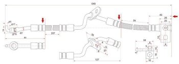 Тормозной шланг SAT (правый)  6 ( GG,  GG, GY), Atenza  GG