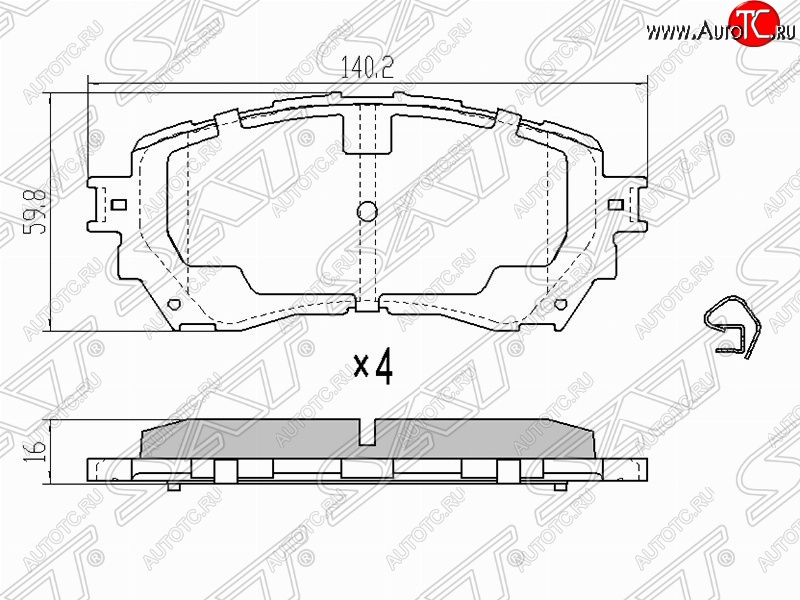 1 199 р. Колодки тормозные (передние) SAT  Mazda 6  GJ - Atenza  правый руль  с доставкой в г. Краснодар