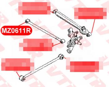 799 р. Сайлентблок поперечной тяги задней подвески VTR (внутренний) Mazda MX-6 (1992-2000)  с доставкой в г. Краснодар. Увеличить фотографию 2