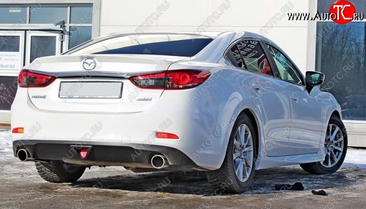 12 699 р. Диффузор заднего бампера Sport v1  Mazda 6  GJ (2015-2018) 1-ый рестайлинг седан (Неокрашенная)  с доставкой в г. Краснодар