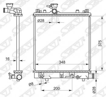 Радиатор двигателя (пластинчатый, МКПП/АКПП) SAT Suzuki Wagon R MH23S (2008-2012)