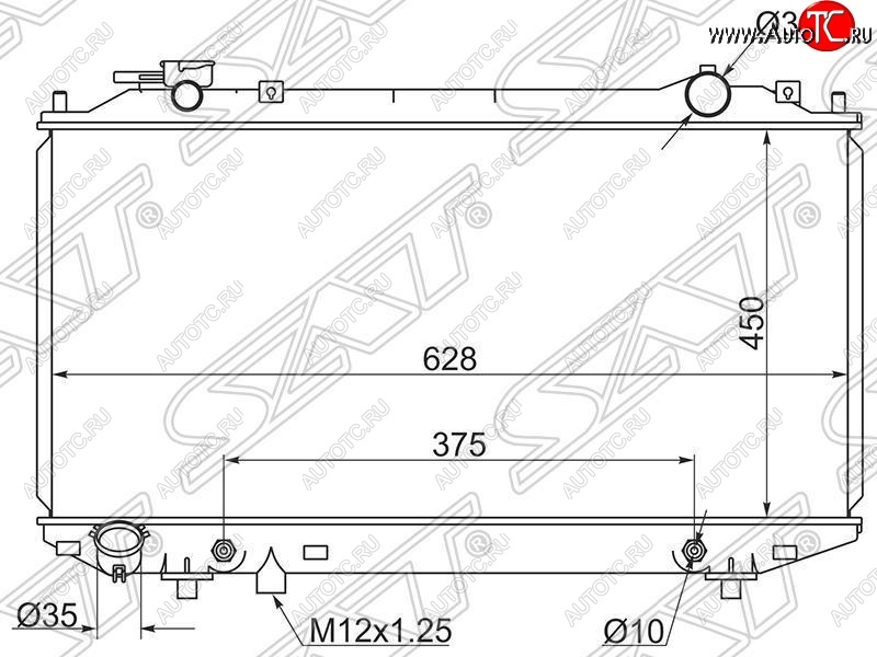 8 199 р. Радиатор двигателя (пластинчатый, 2.5D/2.5TD/2.9D/3.0TD, АКПП) SAT Mazda BT-50 (2011-2015)  с доставкой в г. Краснодар