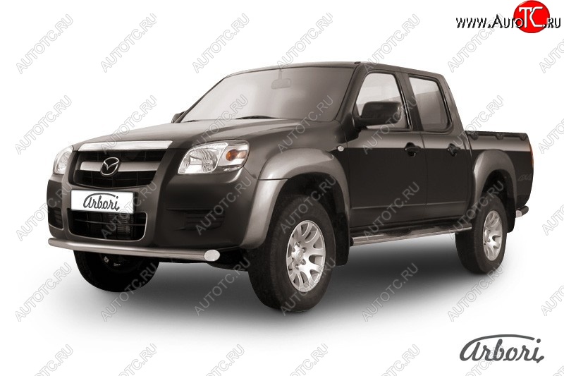 10 709 р. Защита заднего бампера Arbori (нержавейка, 1 труба d57 mm). Mazda BT-50 (2006-2011)  с доставкой в г. Краснодар