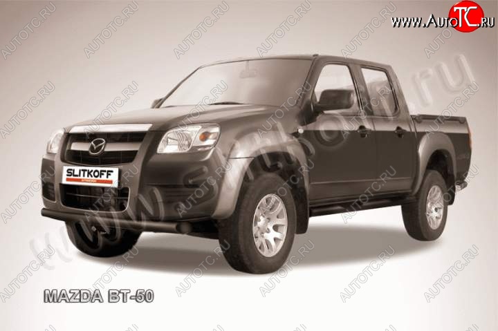 10 499 р. защита переднего бампера Slitkoff Mazda BT-50 (2006-2011) (Цвет: серебристый)  с доставкой в г. Краснодар