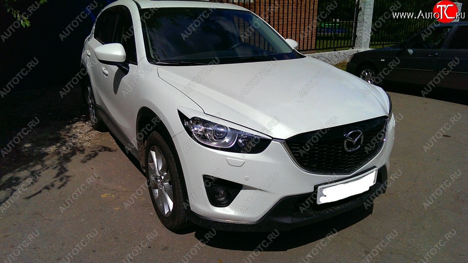 1 299 р. Реснички на фары Tuning-Sport v1 (широкие) Mazda CX-5 KE дорестайлинг (2011-2014) (Неокрашенные)  с доставкой в г. Краснодар