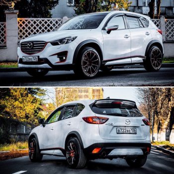 9 199 р. Расширители колесных арок MV-Tuning Mazda CX-5 KE дорестайлинг (2011-2014) (Неокрашенный)  с доставкой в г. Краснодар. Увеличить фотографию 2