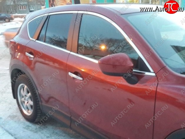 2 849 р. Накладки на нижнюю часть окон дверей СТ Mazda CX-5 KE дорестайлинг (2011-2014) (Неокрашенные)  с доставкой в г. Краснодар