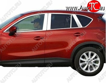 6 449 р. Накладки на верхнюю часть окон дверей СТ Mazda CX-5 KE рестайлинг (2015-2017) (Неокрашенные)  с доставкой в г. Краснодар