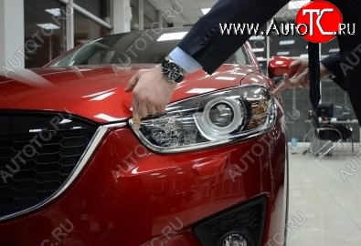 1 999 р. Реснички на фары CT Mazda CX-5 KE дорестайлинг (2011-2014) (Неокрашенные)  с доставкой в г. Краснодар