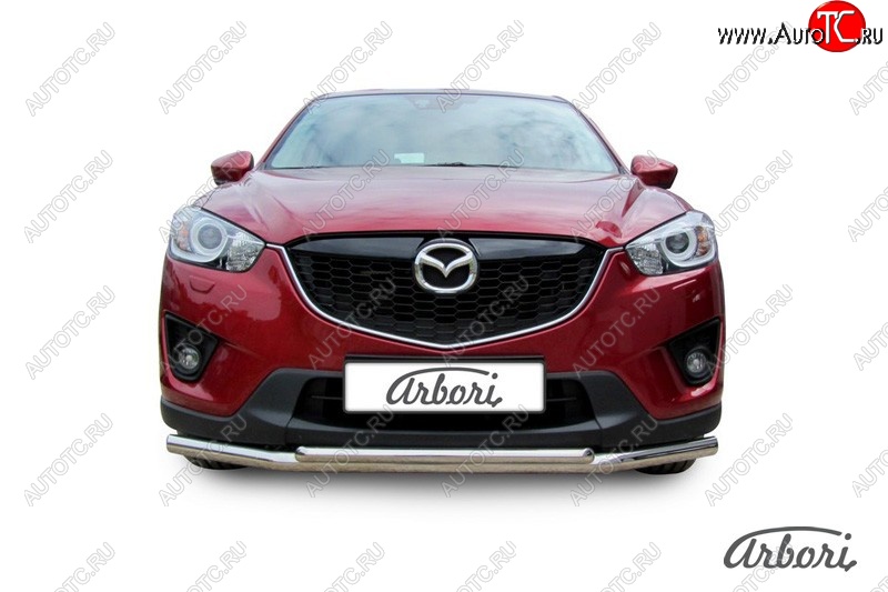 15 182 р. Защита переднего бампера Arbori (нержавейка, 2 трубы d57 и 42 mm) Mazda CX-5 KE рестайлинг (2015-2017)  с доставкой в г. Краснодар