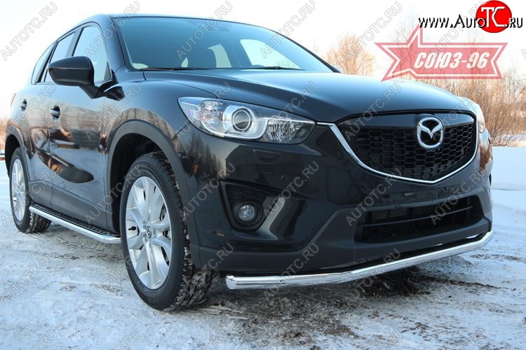 16 424 р. Защита переднего бампера одинарная Souz-96 (d60) Mazda CX-5 KE рестайлинг (2015-2017)  с доставкой в г. Краснодар