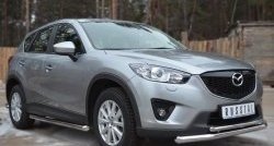 17 299 р. Защита порогов из круглой трубы диаметром 63 мм Russtal Mazda CX-5 KE рестайлинг (2015-2017) (Защита порогов с со скосами на торцах (вариант 1))  с доставкой в г. Краснодар. Увеличить фотографию 4