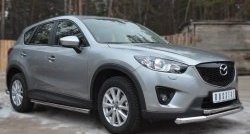 17 299 р. Защита порогов из круглой трубы диаметром 63 мм Russtal Mazda CX-5 KE рестайлинг (2015-2017) (Защита порогов с со скосами на торцах (вариант 1))  с доставкой в г. Краснодар. Увеличить фотографию 8