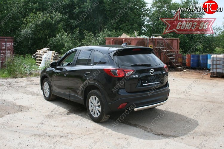 18 359 р. Защита заднего бампера из овальной трубы Souz-96 (d75x42) Mazda CX-5 KE дорестайлинг (2011-2014)  с доставкой в г. Краснодар