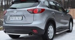 12 799 р. Одинарная защита заднего бампера из трубы диаметром 42 мм SLITKOFF  Mazda CX-5  KE (2011-2017) дорестайлинг, рестайлинг  с доставкой в г. Краснодар. Увеличить фотографию 4