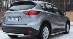 Одинарная защита заднего бампера из трубы диаметром 63 мм SLITKOFF Mazda CX-5 KE дорестайлинг (2011-2014)