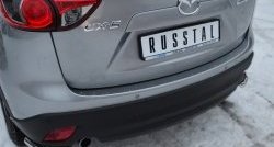 15 999 р. Защита заднего бампера (Ø63 мм уголки, нержавейка) SLITKOFF Mazda CX-5 KE дорестайлинг (2011-2014)  с доставкой в г. Краснодар. Увеличить фотографию 2