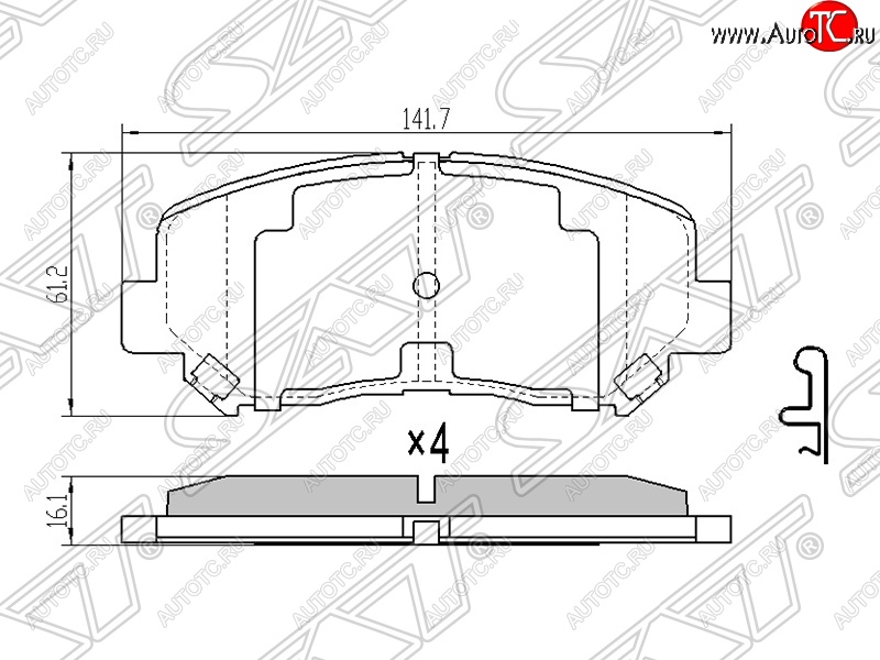 1 499 р. Колодки тормозные SAT (передние)  Mazda CX-5  KE (2011-2017) дорестайлинг, рестайлинг  с доставкой в г. Краснодар