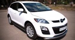 14 849 р. Защита порогов из круглой трубы диаметром 63 мм Russtal Mazda CX-7 ER рестайлинг (2010-2012) (Защита порогов с со скосами на торцах (вариант 1))  с доставкой в г. Краснодар. Увеличить фотографию 12