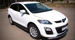 14 849 р. Защита порогов из круглой трубы диаметром 63 мм Russtal Mazda CX-7 ER рестайлинг (2010-2012) (Защита порогов с со скосами на торцах (вариант 1))  с доставкой в г. Краснодар. Увеличить фотографию 6