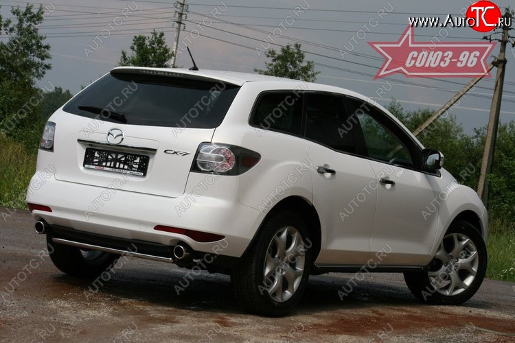 8 369 р. Защита заднего бампера Souz-96 (d42) Mazda CX-7 ER рестайлинг (2010-2012)  с доставкой в г. Краснодар