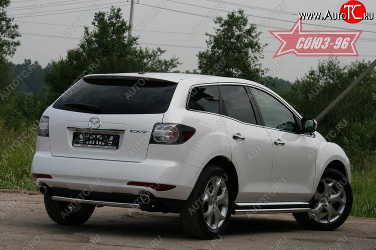 9 314 р. Защита заднего бампера Souz-96 (d60) Mazda CX-7 ER рестайлинг (2010-2012)  с доставкой в г. Краснодар